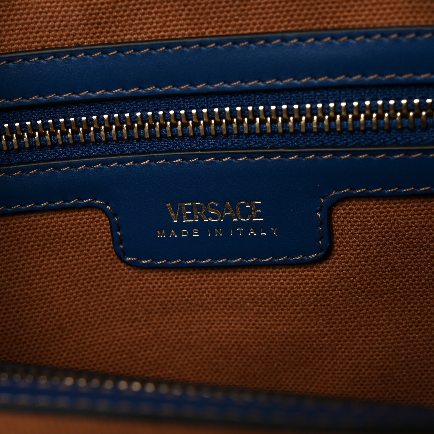 Versace Denim Calfskin La Medusa Small Tote Bag Blue 6 of 9