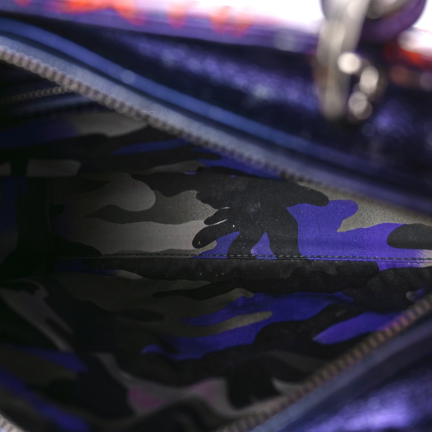 Christian Dior Metallic Lambskin Cannage Medium Anselm Reyle Lady Dior Purple Orange 5 of 13