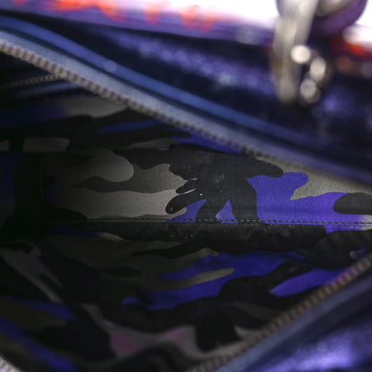 Christian Dior Metallic Lambskin Cannage Medium Anselm Reyle Lady Dior Purple Orange 5 of 13