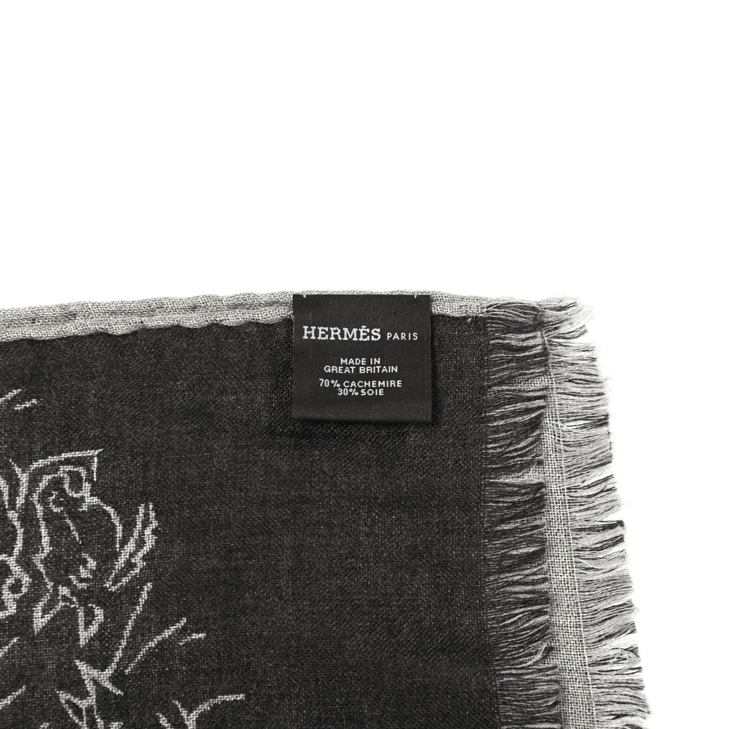 Cashmere Silk Reversible Horses Muffler Grey