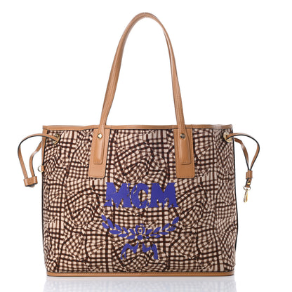 MCM Visetos Medium Liz Reversible Shopper Tote Cognac 4 of 15