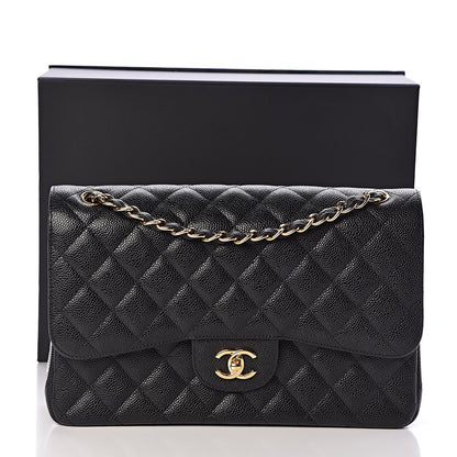 Chanel Caviar Quilted Jumbo Double Flap Black 11 of 11