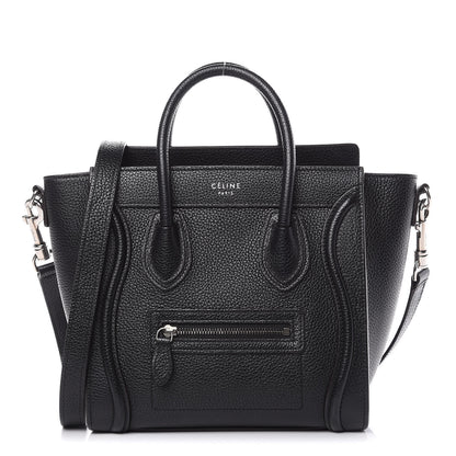 Celine Drummed Calfskin Nano Luggage Black 1 of 11