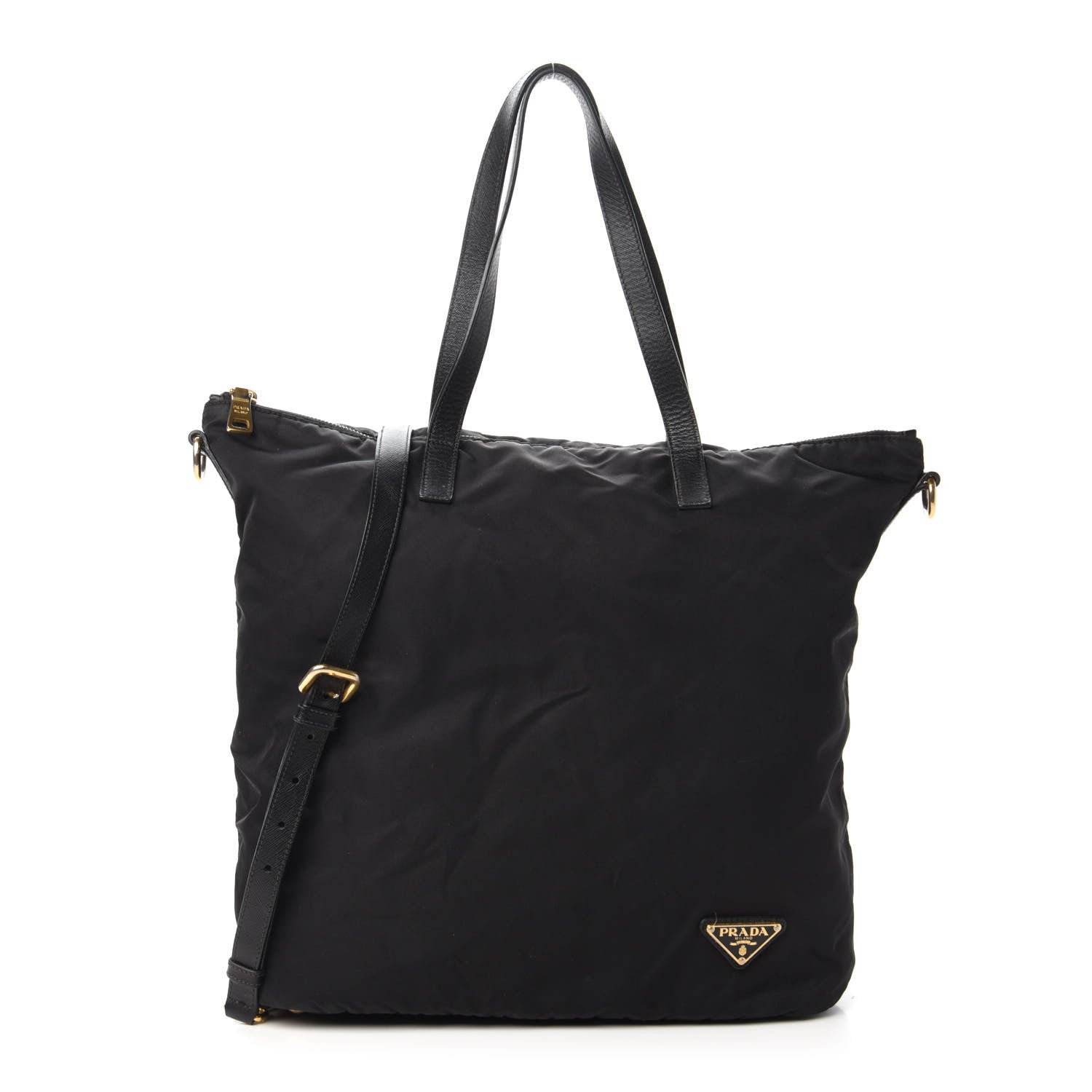 Prada Tessuto Nylon Saffiano Tote Black 1 of 11