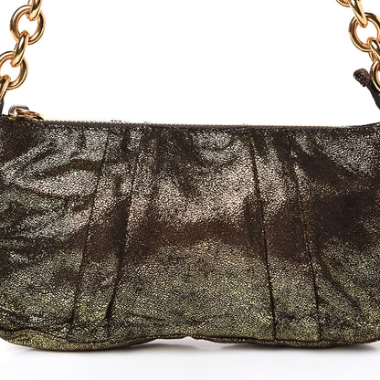 Fendi Metallic Canvas Pochette Gold 7 of 9