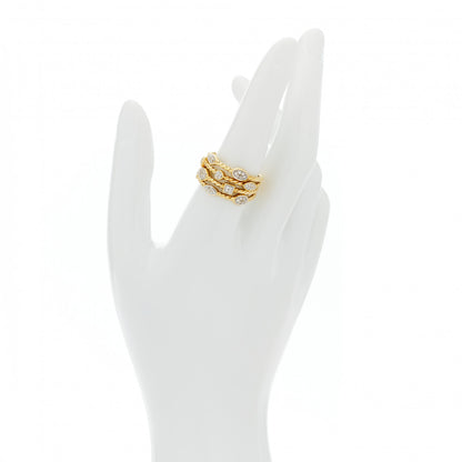 David Yurman 18K Yellow Gold Diamond Four-Row Confetti Ring 57 8 2 of 4