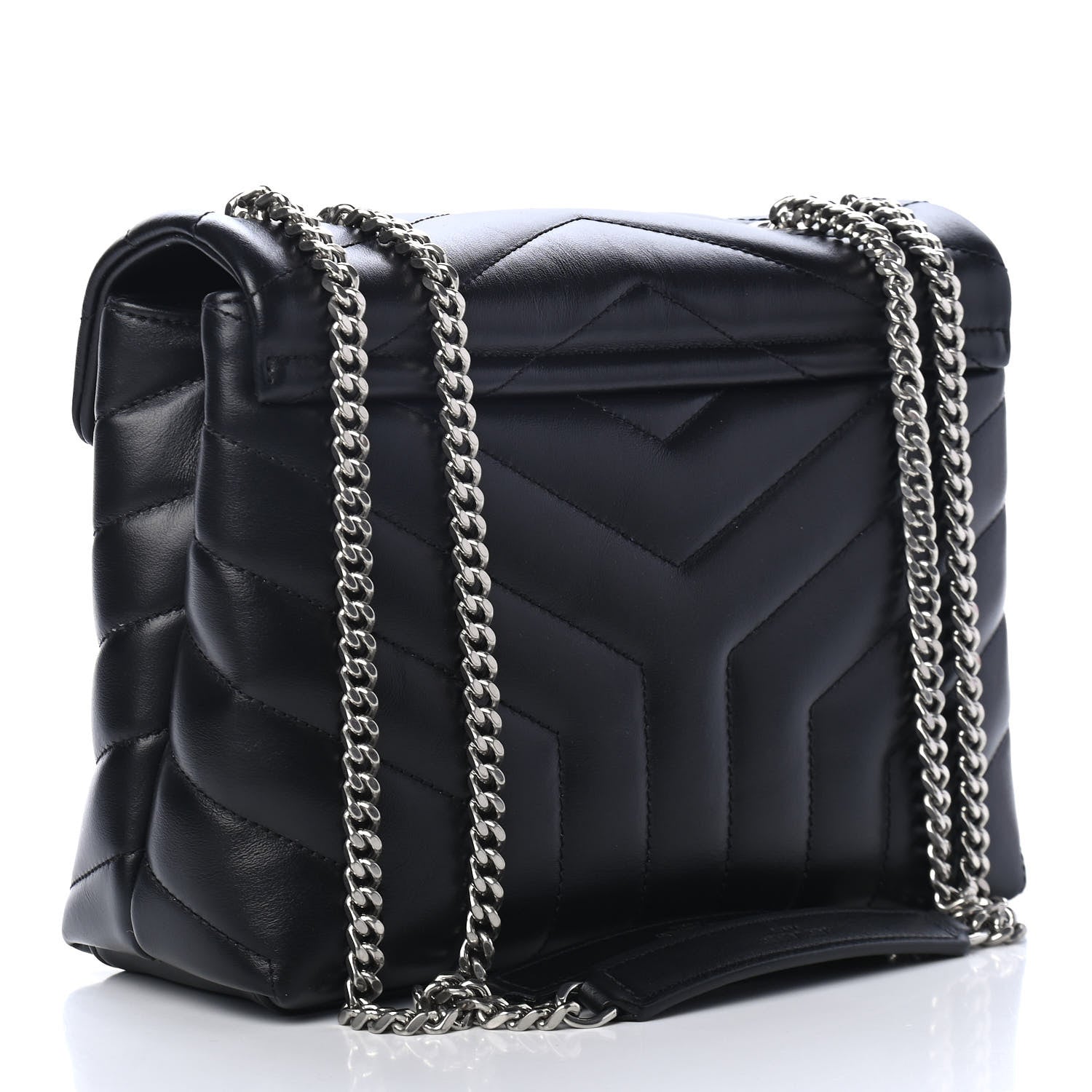 Saint Laurent Calfskin Y Quilted Monogram Small Loulou Chain Satchel Black 2 of 4