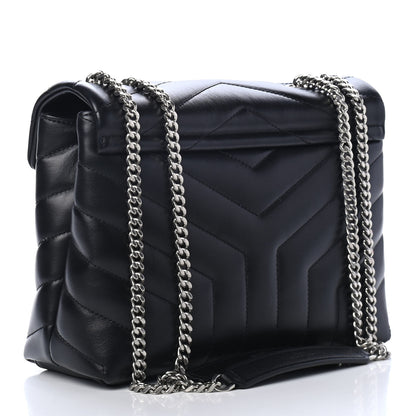Saint Laurent Calfskin Y Quilted Monogram Small Loulou Chain Satchel Black 2 of 4