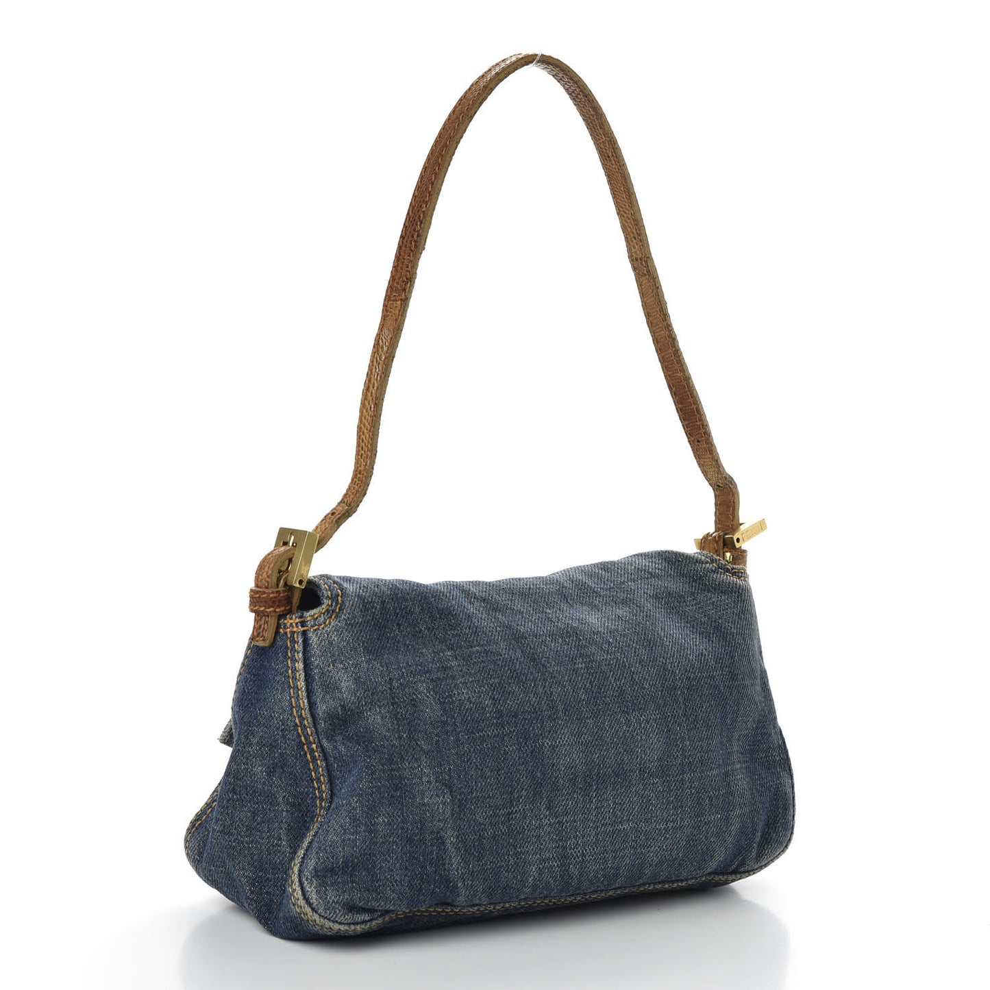 Denim Lizard Mini Mama Baguette Blue