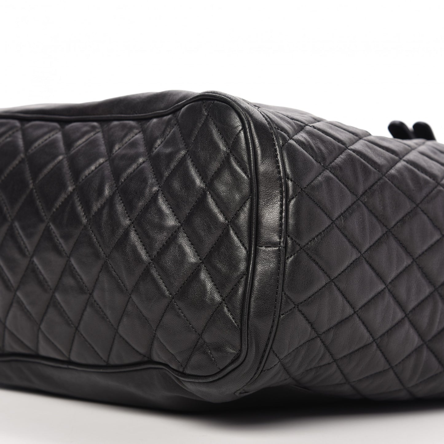Lambskin Chain Embellished Blare Tote Black