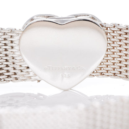 Tiffany Sterling Silver Heart Buckle Mesh Bracelet 4 of 5