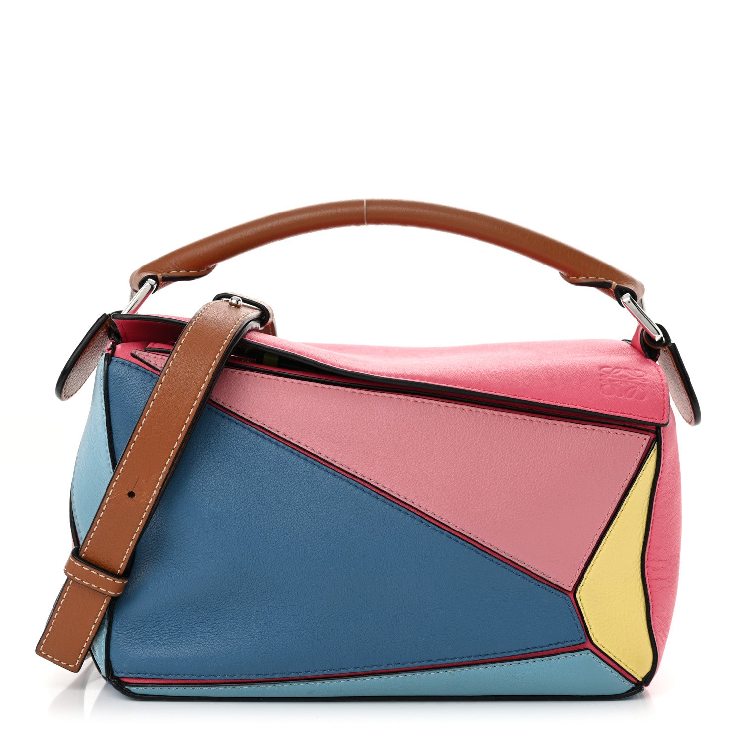 Loewe Calfskin Small Puzzle Bag Tan Multicolor 1 of 14