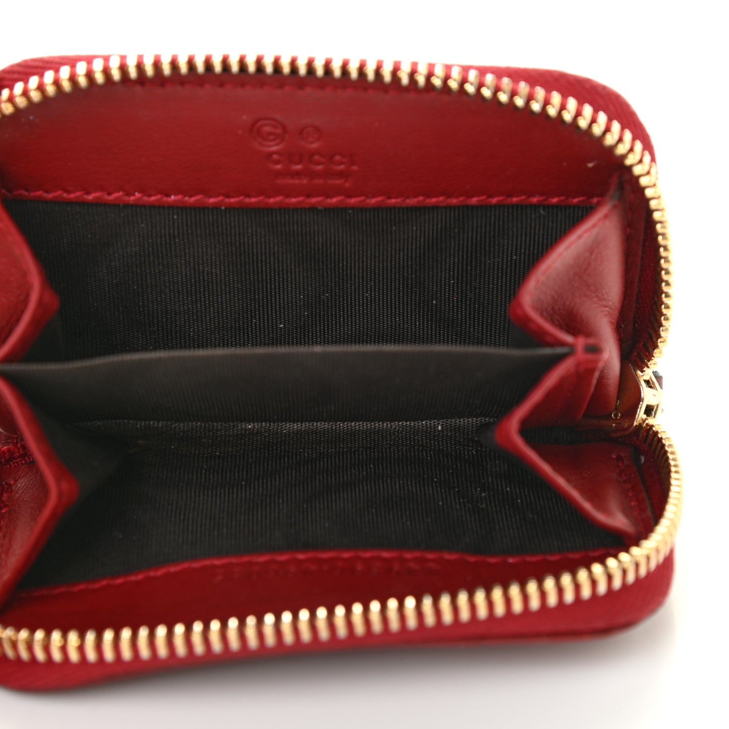 Microguccissima Zip Around Card Case Red