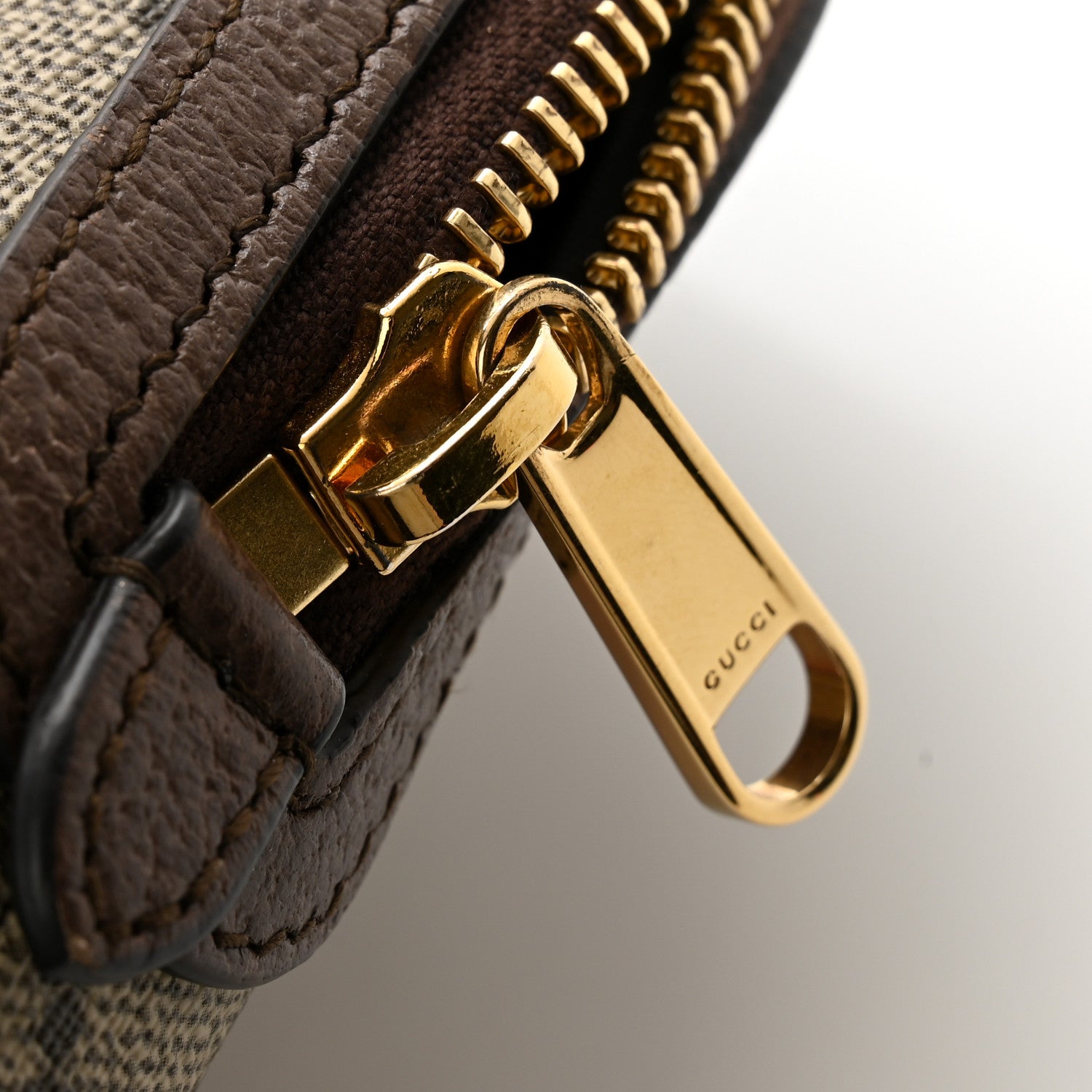 Gucci GG Supreme Monogram Textured Calfskin Web Large Ophidia Cosmetic Case Beige Ebony New Acero 10 of 11