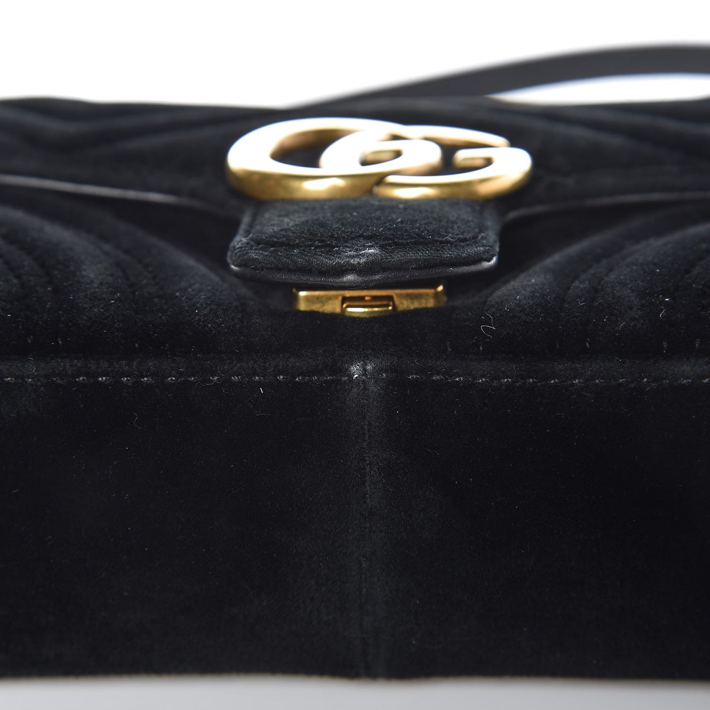 Velvet Matelasse Mini GG Marmont Shoulder Bag Black