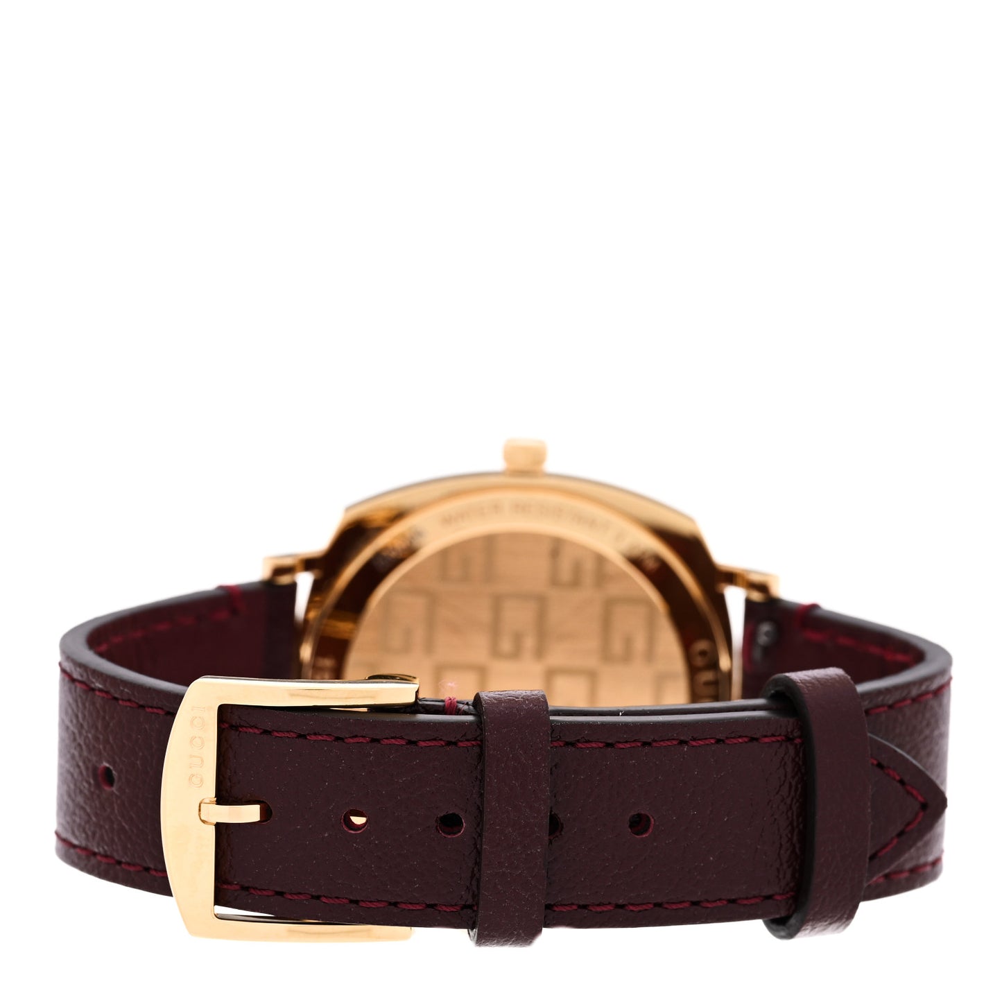Stainless Steel Alligator 35mm Grip Quartz Watch Burgundy