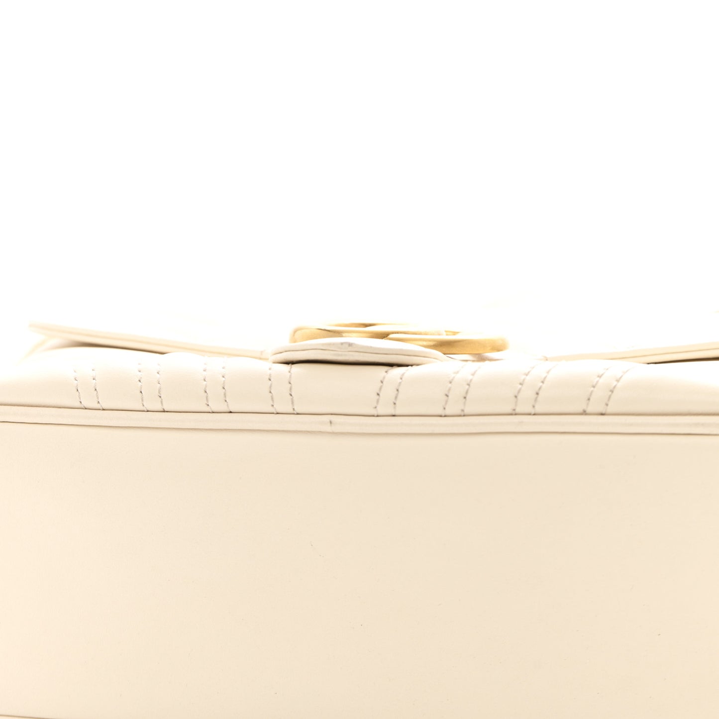 Calfskin Matelasse Sylvie Web Small GG Marmont Top Handle Shoulder Bag White