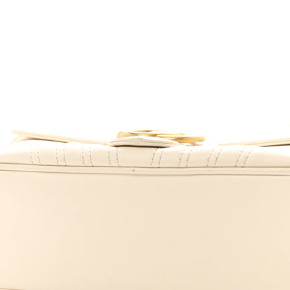 Gucci Calfskin Matelasse Sylvie Web Small GG Marmont Top Handle Shoulder Bag White 11 of 11