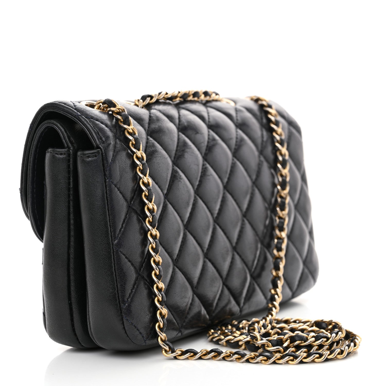Chanel Lambskin Quilted Small CC Chic Flap Navy 3 of 13