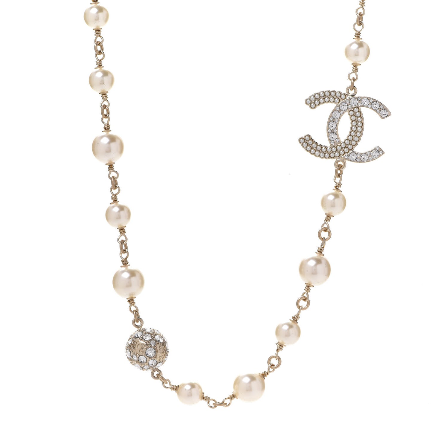 Pearl CC Short Necklace Gold