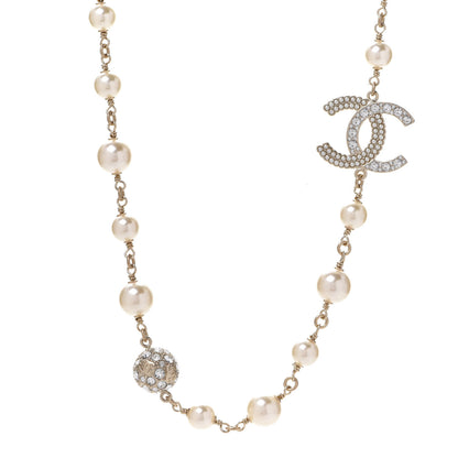 Chanel Pearl CC Short Necklace Gold 1 of 7