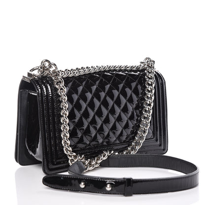 Chanel Patent Calfskin Quilted Medium Plexiglass Boy Flap Black 3 of 15