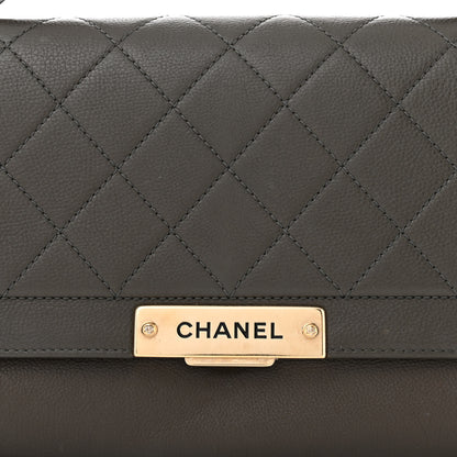 Chanel Grained Calfskin Quilted Medium Label Click Flap Bag Khaki 8 of 10