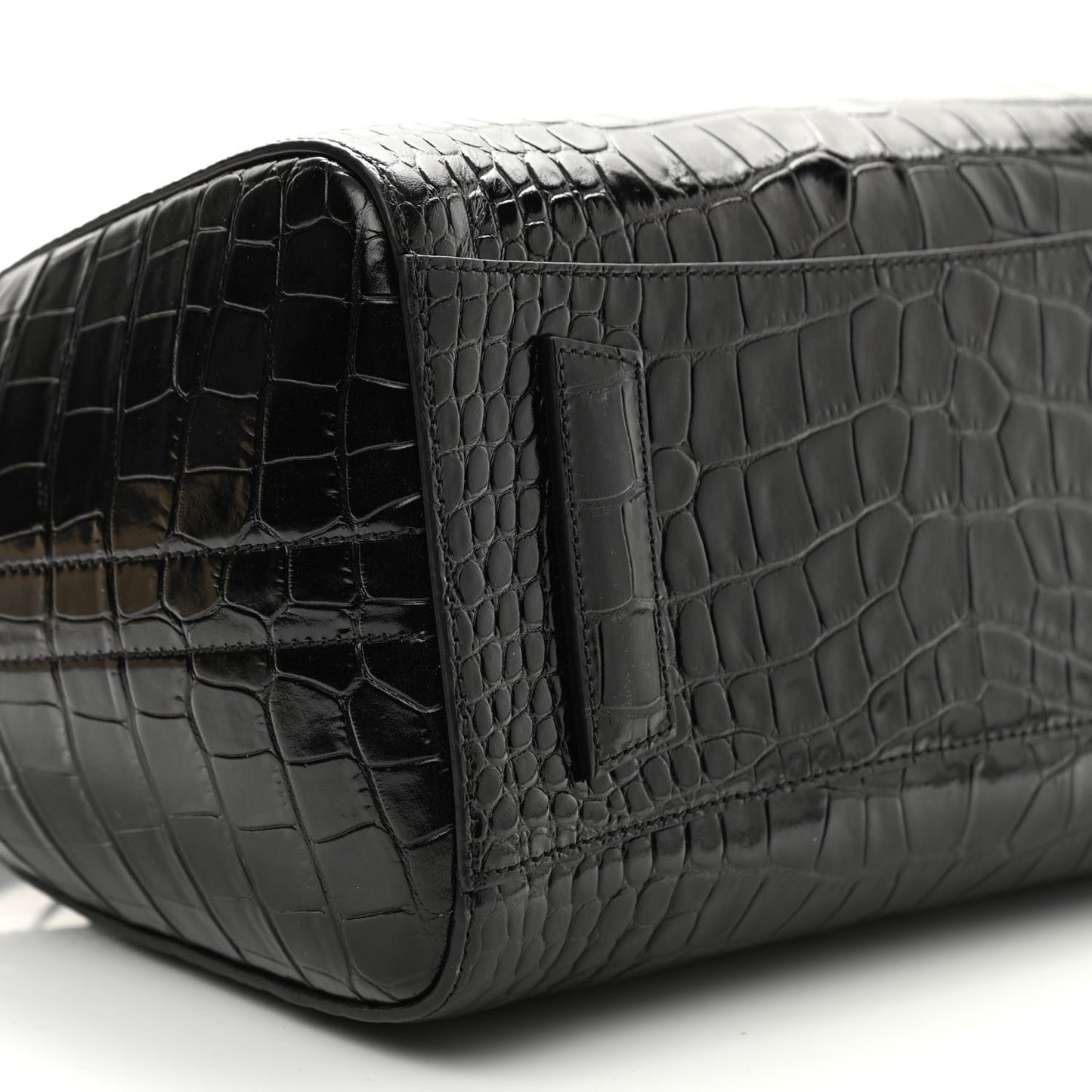 Calfskin Crocodile Embossed Small Antigona Black