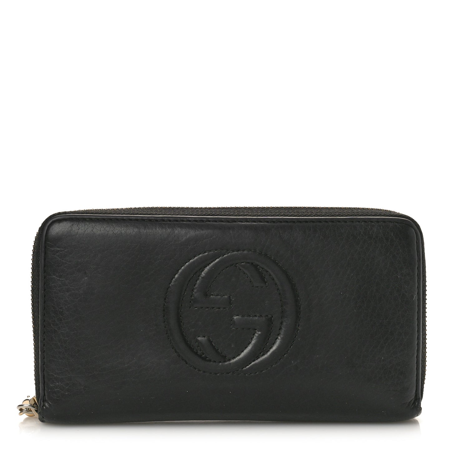 Pebbled Calfskin Soho Zip Around Wallet Black