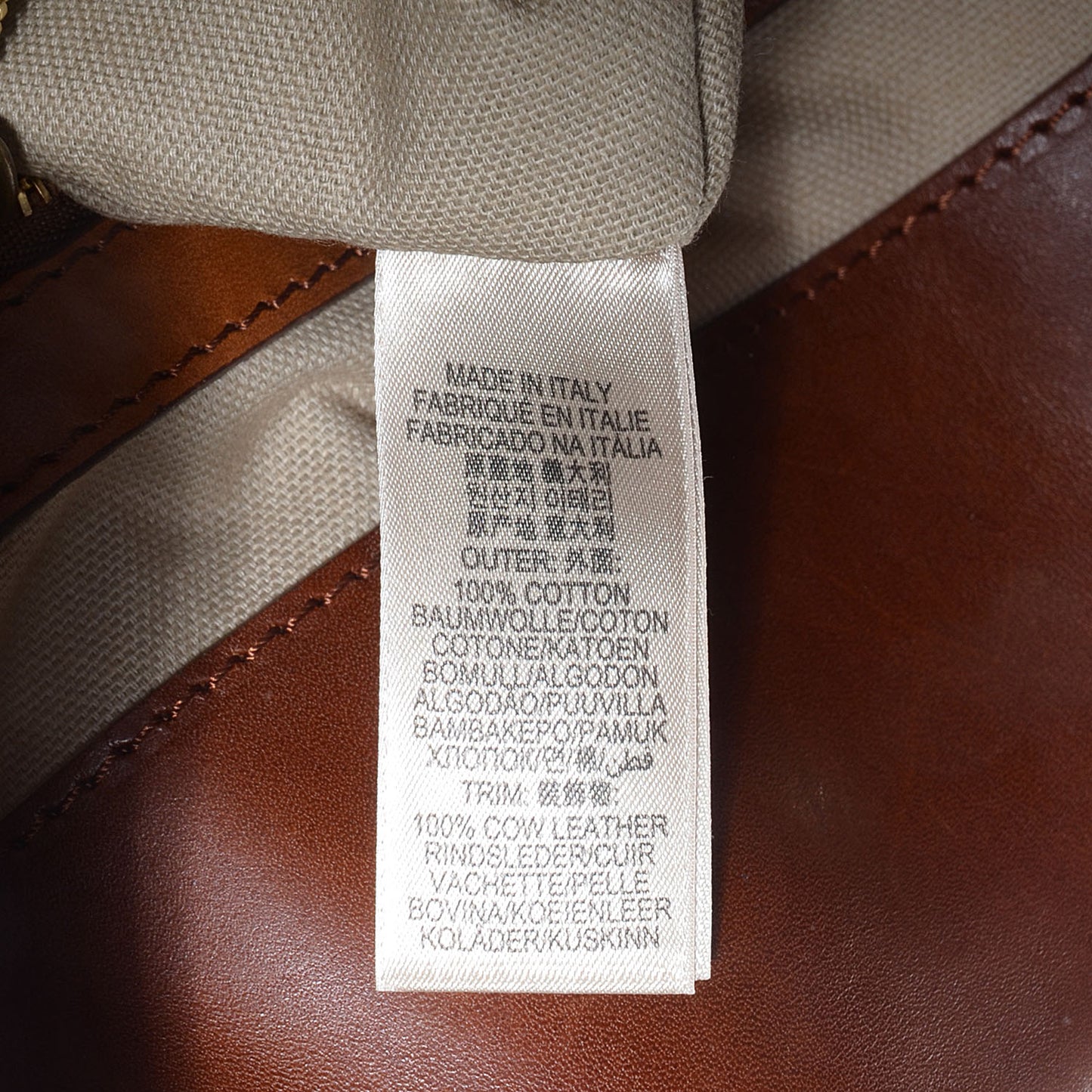 Canvas Mega Check Medium Orton Tote Pale Beige