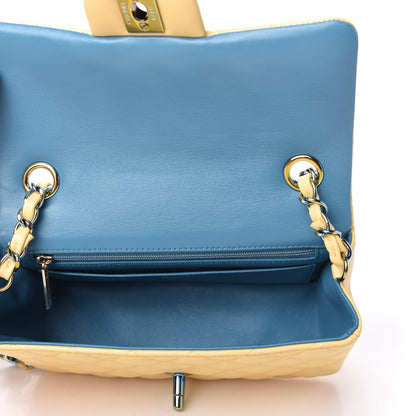 Chanel Lambskin Quilted Mini Rectangular Flap Yellow Blue 5 of 10