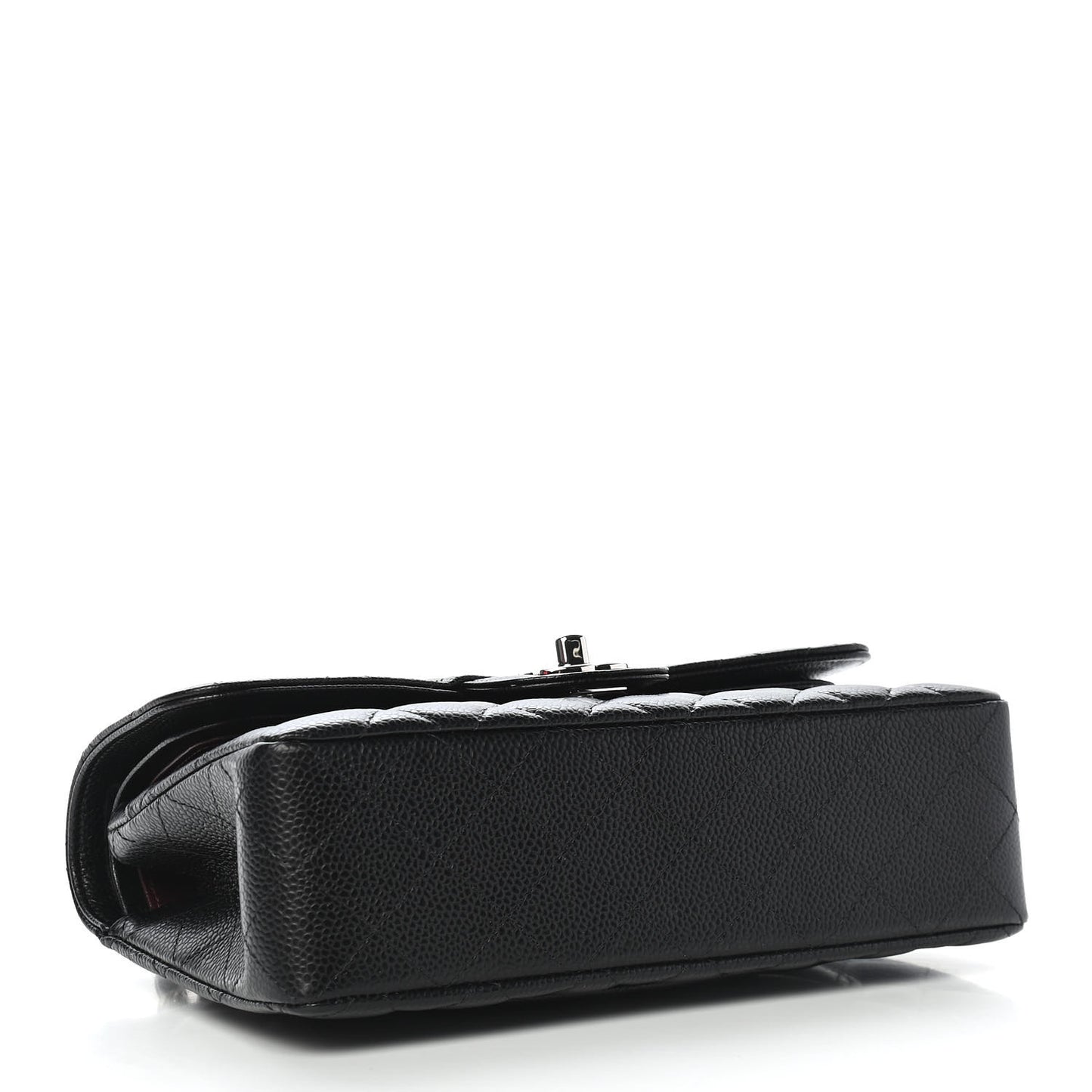 Caviar Quilted Small Double Flap Black