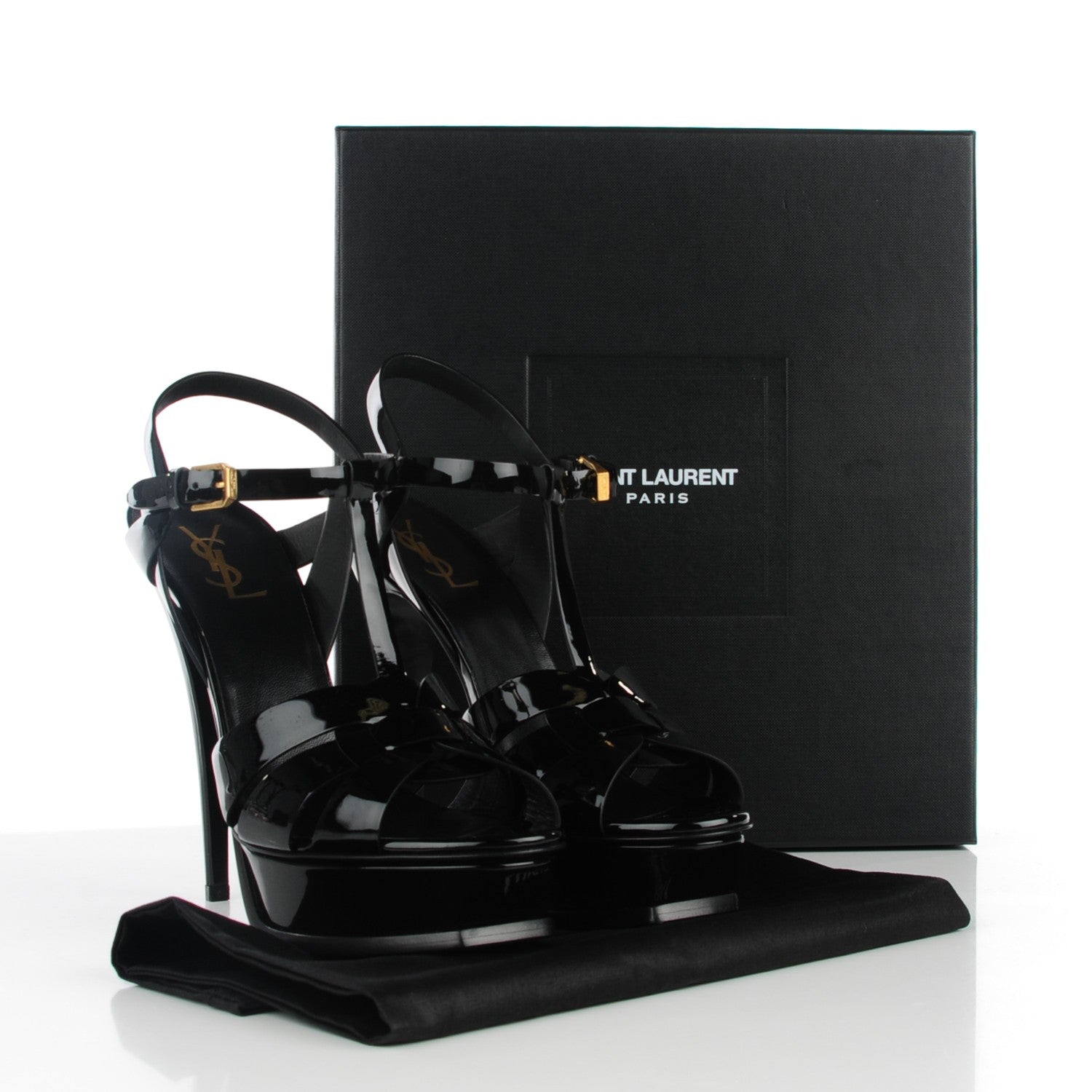 Saint Laurent Patent Tribute 105 Platform Sandals 40 Black 5 of 8