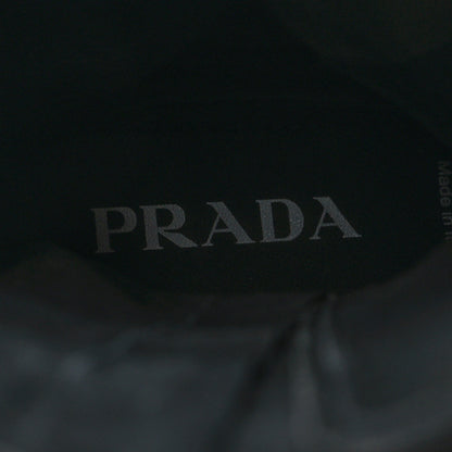 Prada Spazzolato Rois Re-Nylon Metal Triangle Logo Monolith Pouch Pocket 55mm Tall Combat Boots 36 Black 8 of 10