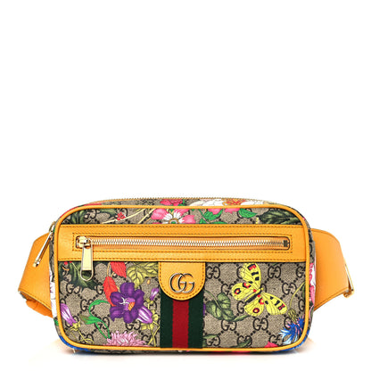 Gucci GG Supreme Monogram Flora Medium Ophidia Belt Bag Beige Multicolor Crop 1 of 12