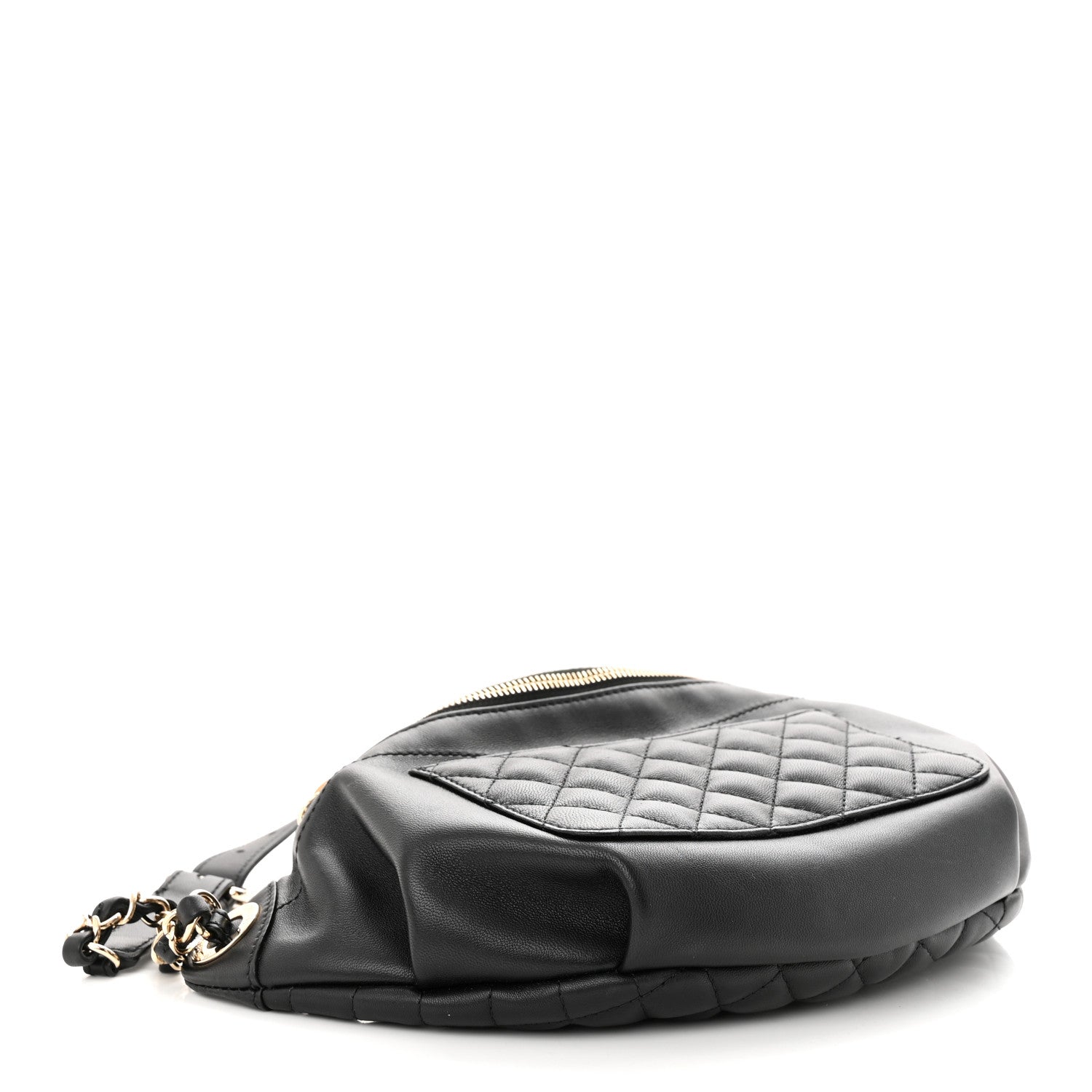 Chanel Lambskin Quilted Waist Bag Fanny Pack Black 4 of 12