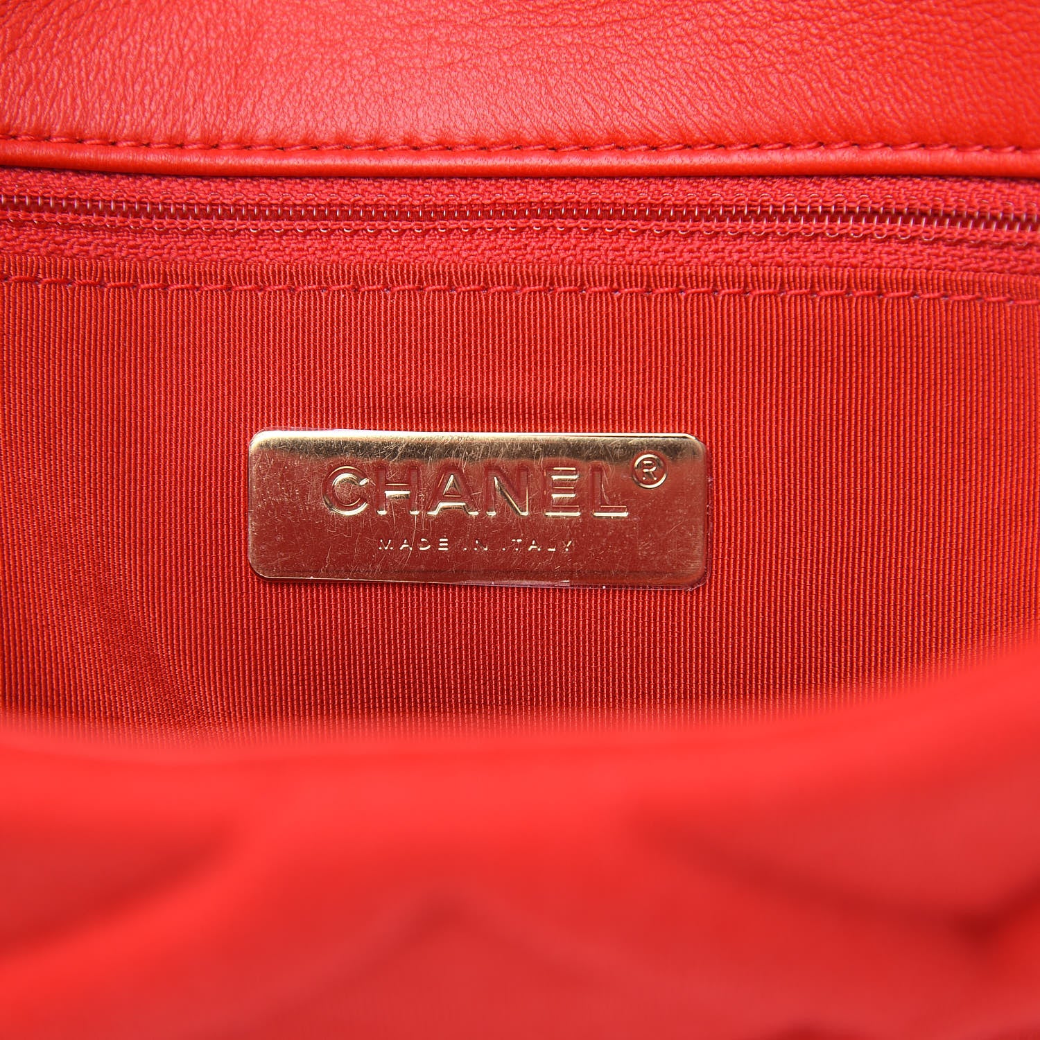 Chanel Jersey Lambskin Quilted Medium 19 Flap Red 7 of 10