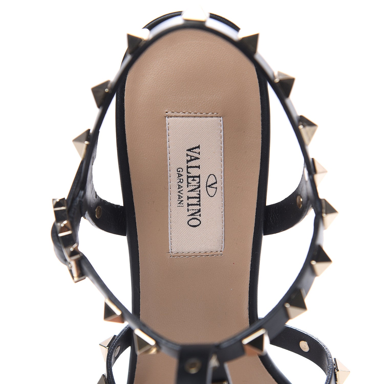 Valentino Garavani Calfskin Rockstud 60mm City Sandals 38.5 Black 7 of 8