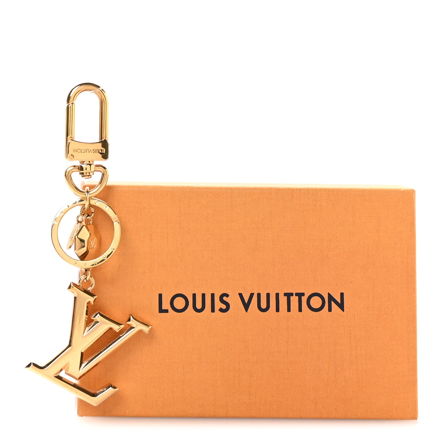 Louis Vuitton Metal LV Facettes Bag Charm Key Holder Gold 5 of 5