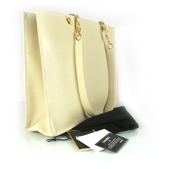 Chanel Caviar Shopper Tote Light Beige 3 of 11