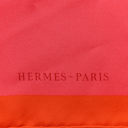 Hermes Silk Robe Legere Scarf 45 Vermillion Rose Gris 2 of 4