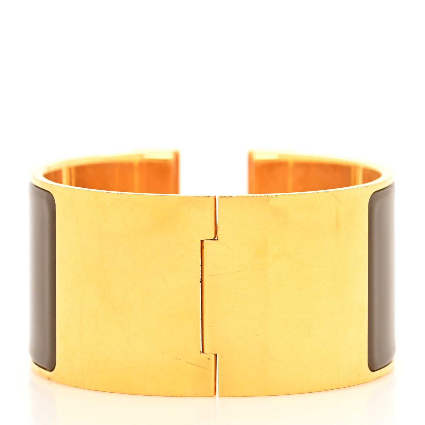 Enamel Extra Wide Clic Clac H Bracelet GM Chocolate
