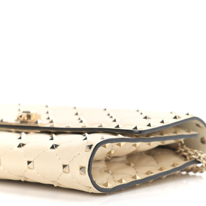 Valentino Garavani Nappa Rockstud Spike Wallet on Chain Light Ivory 9 of 9