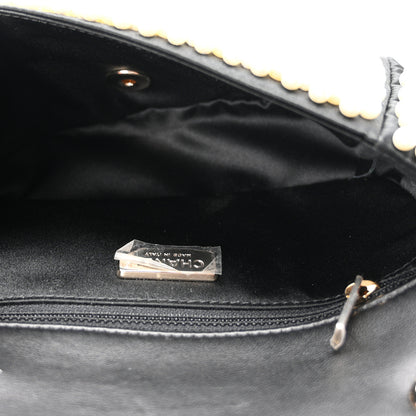 Chanel Satin Lambskin Pearl On Flap Black 5 of 10