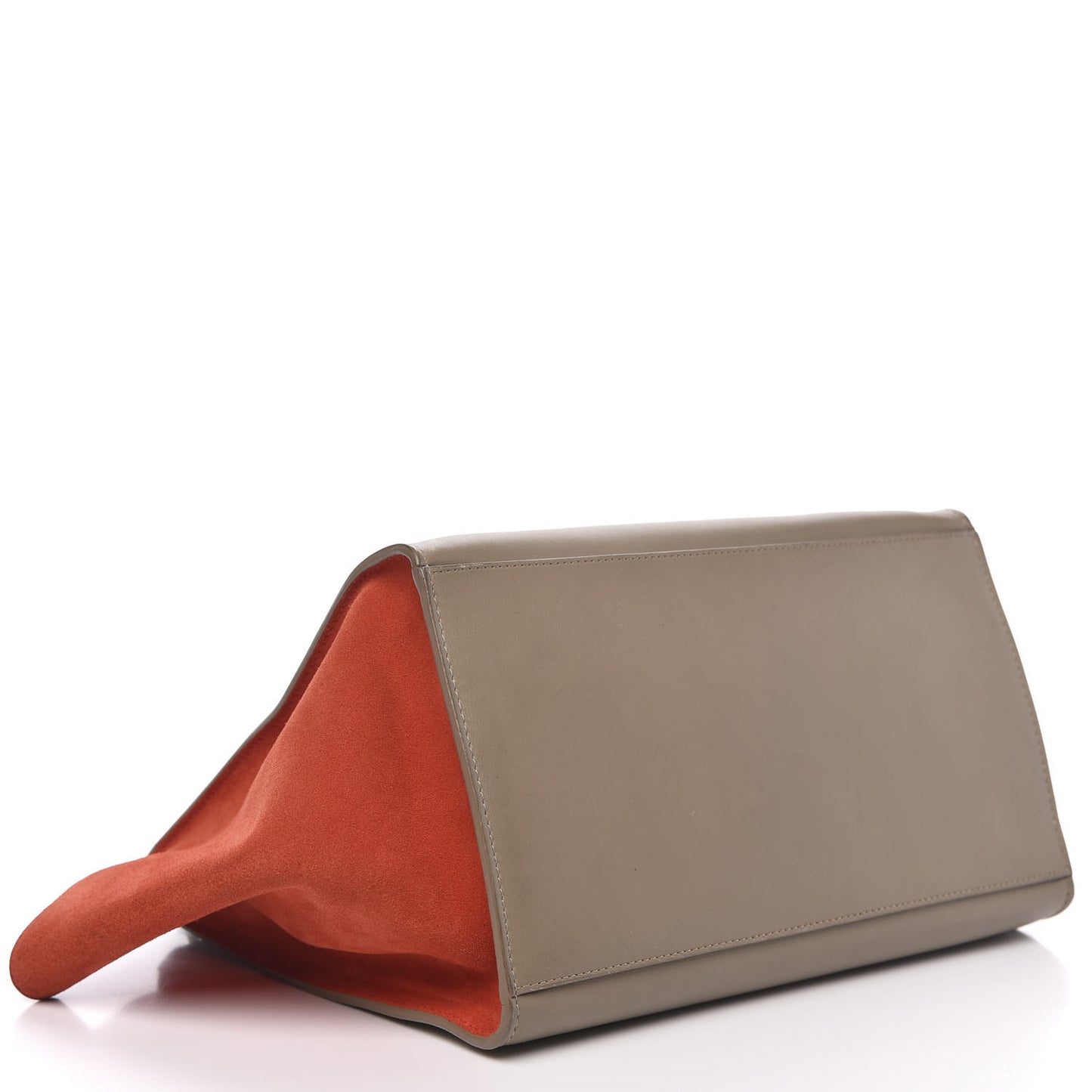 Smooth Calfskin Suede Medium Tri-Color Trapeze Orange