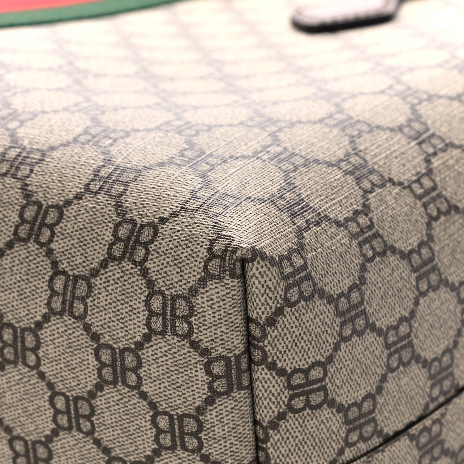 Gucci X BALENCIAGA BB Supreme Monogram Web Graffiti Medium Ophidia Shopping Tote Beige New Acero 12 of 13