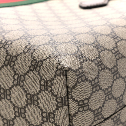 Gucci X BALENCIAGA BB Supreme Monogram Web Graffiti Medium Ophidia Shopping Tote Beige New Acero 12 of 13