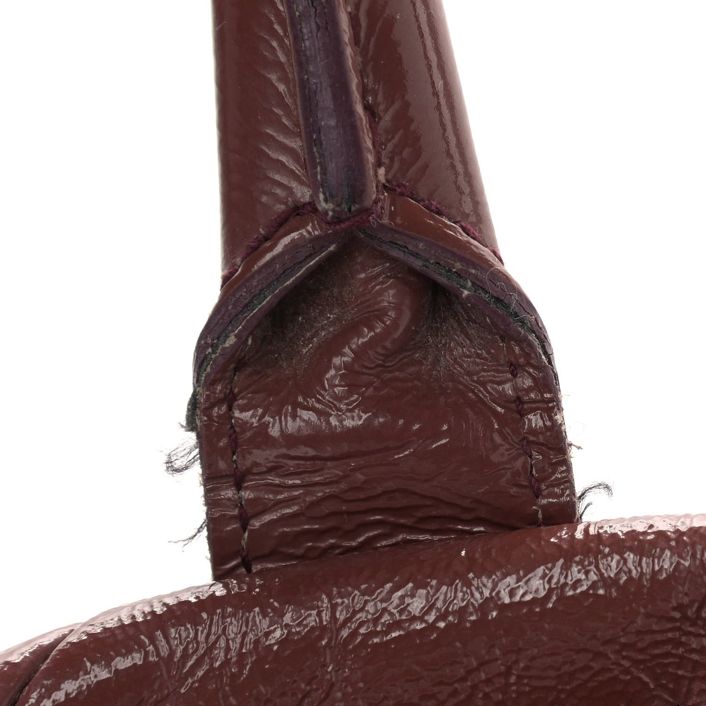 Textured Patent Medium Easy Sac Dark Red