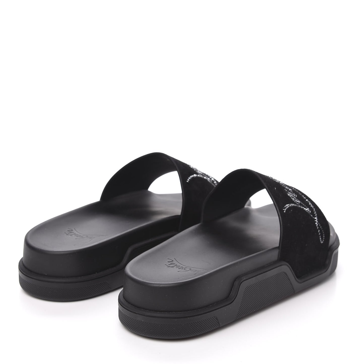 Suede Crystal Womens Dear Pool Platform Slide Sandals 43 Black