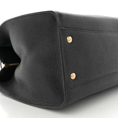 Salvatore Ferragamo Hammered Calfskin Double Handle Medium Amy Tote Black 9 of 10